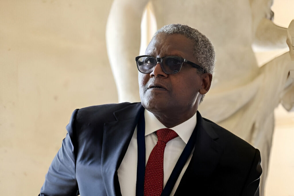 File image of Aliko Dangote. Nigerians on social media applaud Aliko Dangote's bold statement on the power crisis at the MAN Summit. His call for better electricity, financing, and industrial protection resonated with many, who urged him to invest in the power sector for sustainable growth.